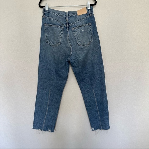 Trave Harper jeans time after time washed cropped straight raw hem distressed 28 - Picture 8 of 9